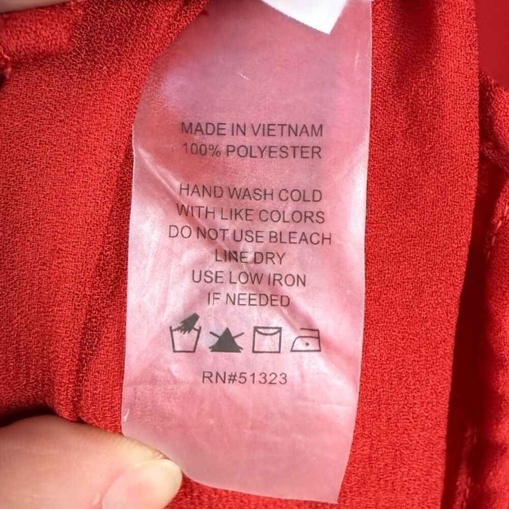 VINCE CAMUTO Red Split Flutter Sleeve Blouse | XL - image 5